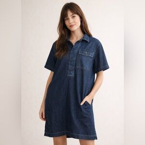 Polo Ralph Lauren Women's Denim Shirt Dress Size L 100% Cotton Preppy Classic